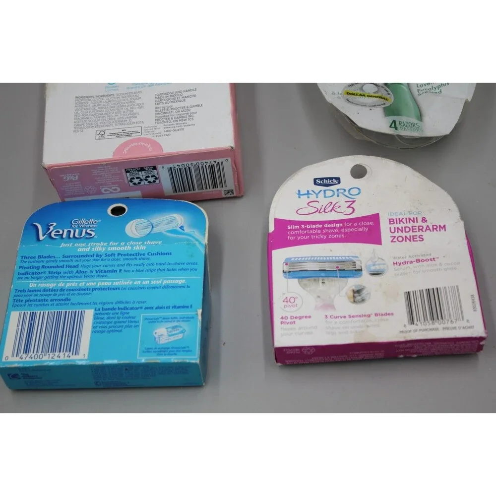 Gillette Venus ComfortGlide Womens Blade Refills + Bic Soleil + Schick HydroSilk